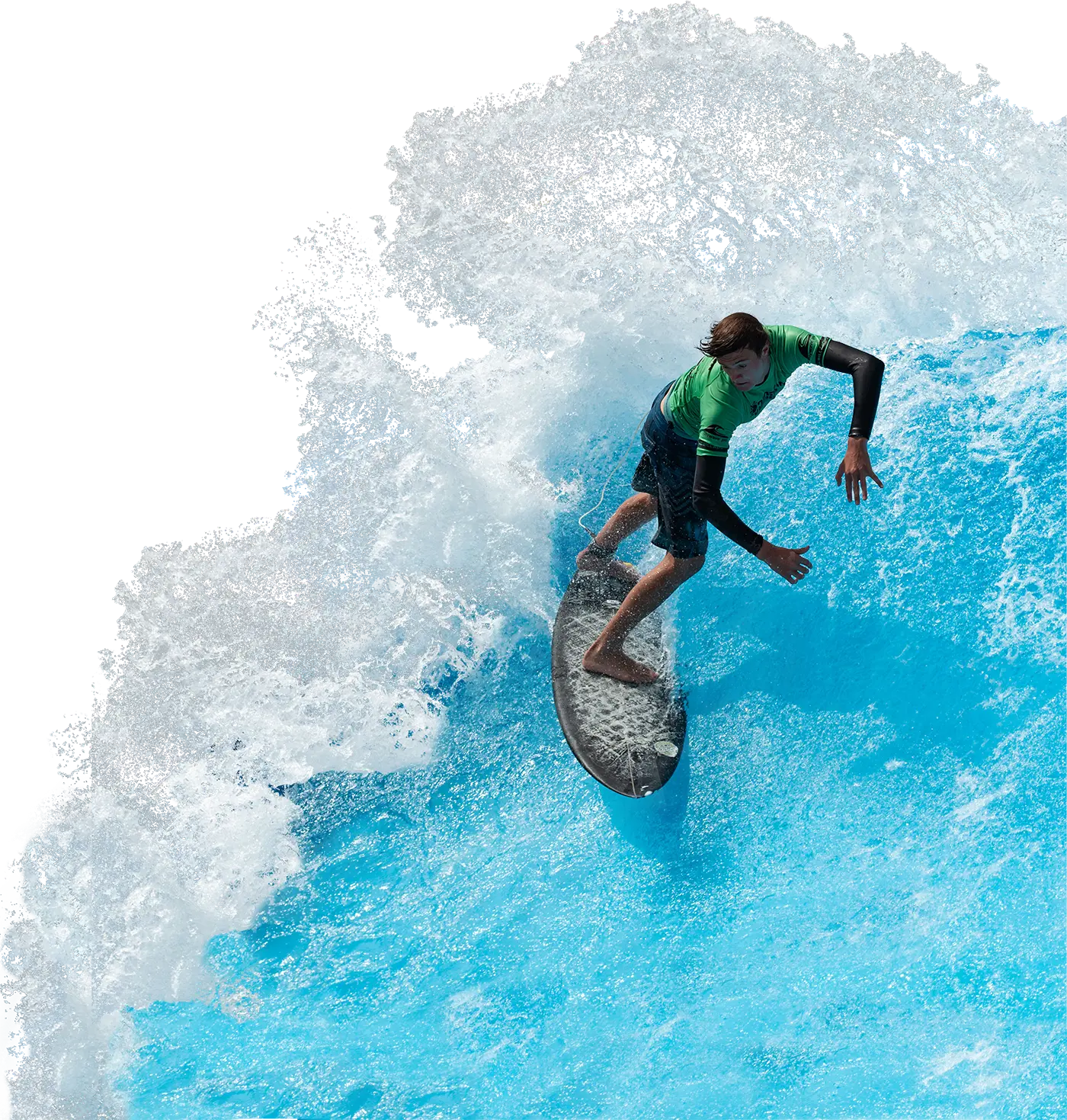 Junger Surfer auf der irie surf Welle