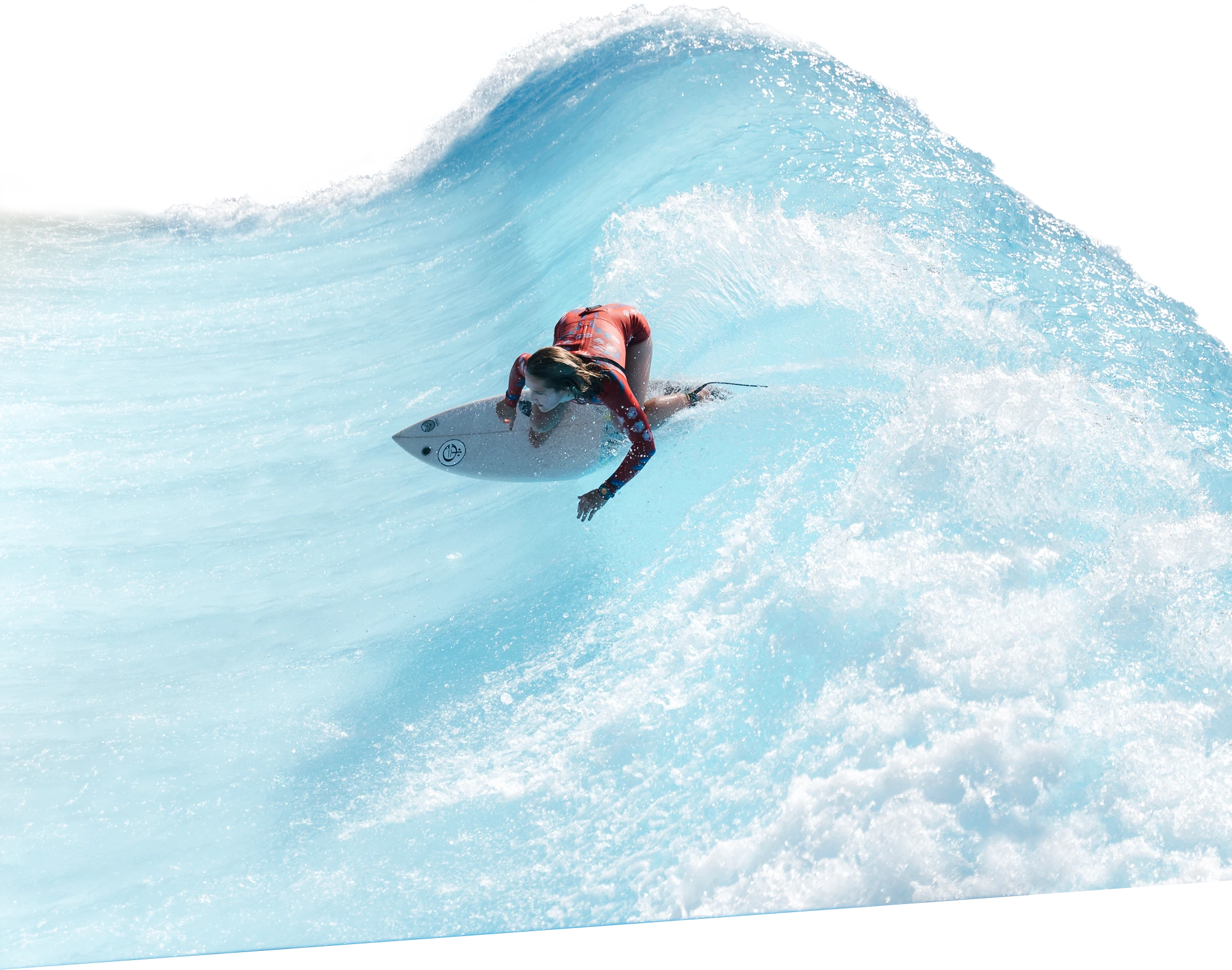 Frau surft die Welle von irie surf in Freiburg wie ein Profi