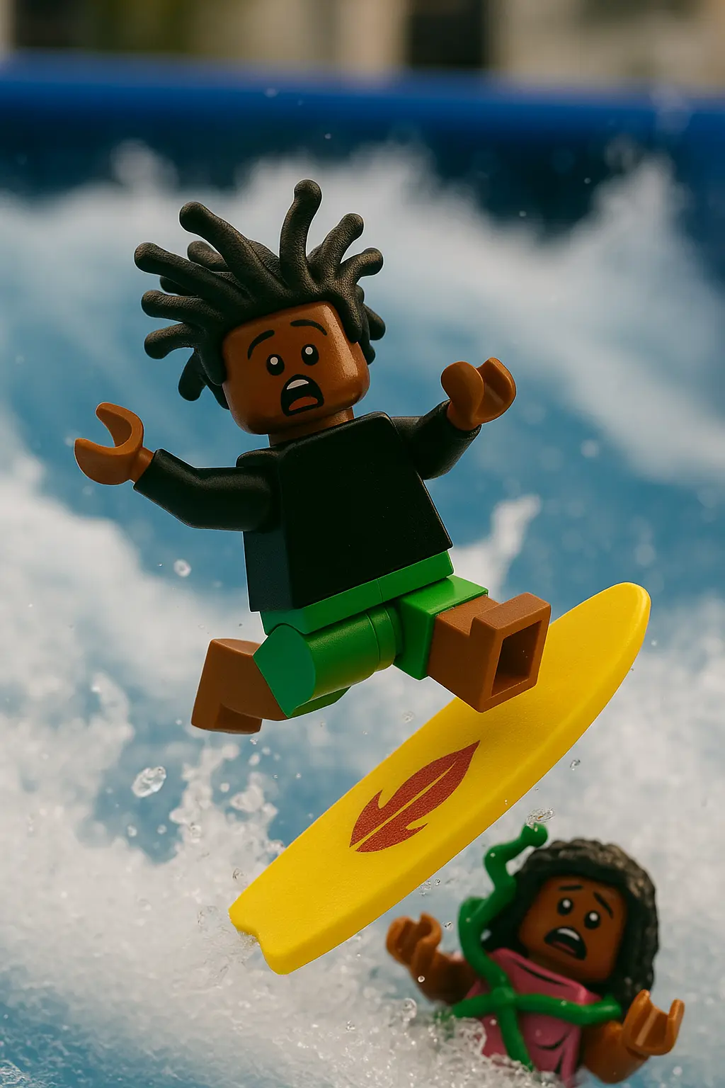 Surfer jumping